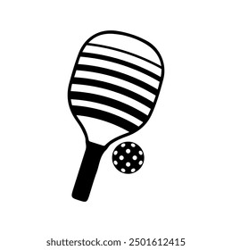 Pickleball paddle Printable Vector Illustration. Pickleball Paddles and Ball Vector, Pickleball Clipart, Pickleball Bat Symbol