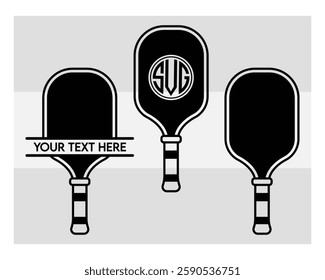 Pickleball Paddle, Pickleball Paddle Silhouette, Pickle Ball, Pickleball  Monogram, Split Monogram, Circle Monogram , illustration, Outline, Clipart, Vector, 