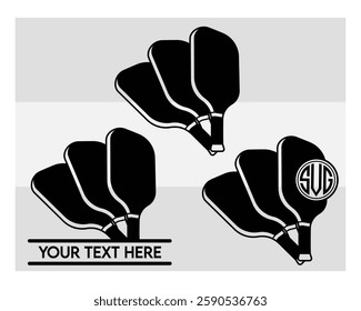 Pickleball Paddle, Pickleball Paddle Silhouette, Pickle Ball, Pickleball  Monogram, Split Monogram, Circle Monogram , illustration, Outline, Clipart, Vector, 