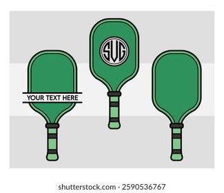 Pickleball Paddle, Pickleball Paddle Silhouette, Pickle Ball, Pickleball  Monogram, Split Monogram, Circle Monogram , illustration, Outline, Clipart, Vector, 