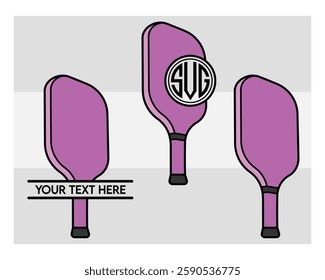 Pickleball Paddle, Pickleball Paddle Silhouette, Pickle Ball, Pickleball  Monogram, Split Monogram, Circle Monogram , illustration, Outline, Clipart, Vector, 