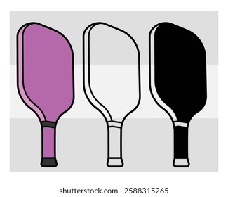 Pickleball Paddle, Pickleball Silhouette, Paddle, Sports, Pickle Ball, Ball vector, Clipart, Paddle Silhouette,