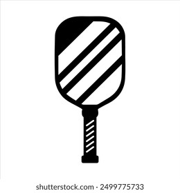 Pickleball paddle silhouette vector. Pickleball paddle with ball flat vector icon. Pickleball club and icons vector illustration