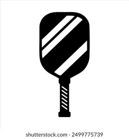Pickleball paddle silhouette vector. Pickleball paddle with ball flat vector icon. Pickleball club and icons vector illustration