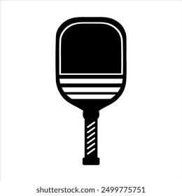 Pickleball paddle silhouette vector. Pickleball paddle with ball flat vector icon. Pickleball club and icons vector illustration