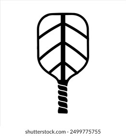 Pickleball paddle silhouette vector. Pickleball paddle with ball flat vector icon. Pickleball club and icons vector illustration