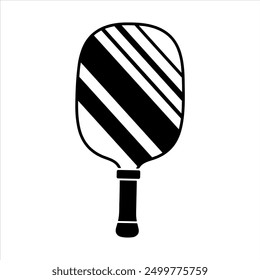 Pickleball paddle silhouette vector. Pickleball paddle with ball flat vector icon. Pickleball club and icons vector illustration