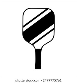 Pickleball paddle silhouette vector. Pickleball paddle with ball flat vector icon. Pickleball club and icons vector illustration