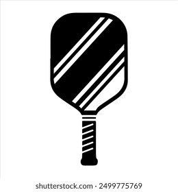 Pickleball paddle silhouette vector. Pickleball paddle with ball flat vector icon. Pickleball club and icons vector illustration