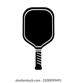 Vector de silueta de paleta de Pickleball. Vector Pickleball. Paleta de Pickleball con icono de Vector plano de bola. Club de pickleball e iconos Ilustración vectorial