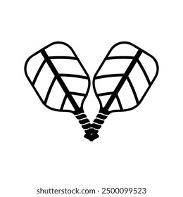 Pickleball paddle silhouette vector. Pickleball vector. Pickleball paddle with ball flat vector icon. Pickleball club and icons vector illustration