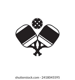 PICKLEBALL PADDLE SILHOUETTE VECTOR ILLUSTRATION