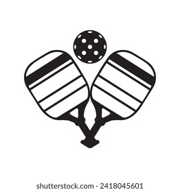 PICKLEBALL PADDLE SILHOUETTE VECTOR ILLUSTRATION