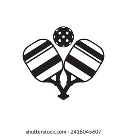 PICKLEBALL PADDLE SILHOUETTE VECTOR ILLUSTRATION