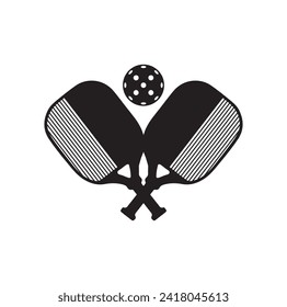 PICKLEBALL PADDLE SILHOUETTE VECTOR ILLUSTRATION
