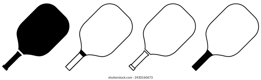 Pickleball paddle sport icons. Vector illustration 
