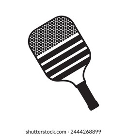 Pickleball paddle Vector Illustration. Pickleball Paddle and Ball Vector,  Clipart of Pickleball, Pickleball Bat and Symbol