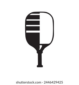 Pickleball paddle Vector Illustration. Pickleball Paddle and Ball Vector,  Clipart of Pickleball, Pickleball Bat and Symbol