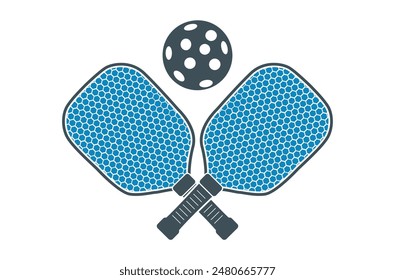 Pickleball paddle vector on white background