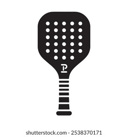Pickleball paddle vector silhouette illustration 