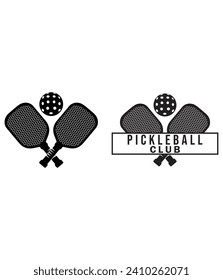 Pickleball Paddles and ball club logo black vector. You can use it as club logo, banner design etc.