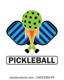 Pickleball paddles and ball logo vector. You can use it as club logo, banner design etc.