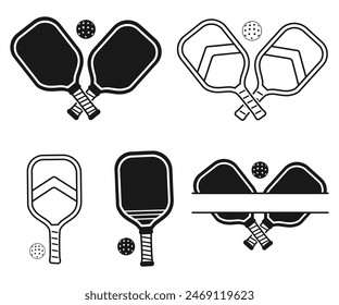 Pickleball paddles , Pickleball clipart, Pickleball silhouette, Pickleball