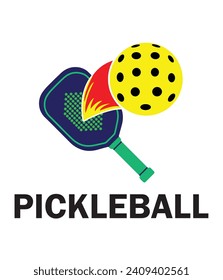 Pickleball paddles and flying balls vector. You can use it as club logo, banner design etc.