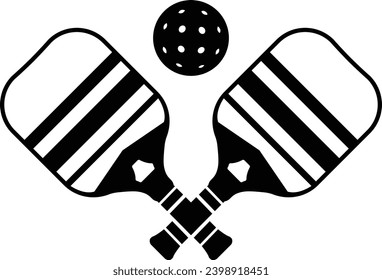 Pickleball Paddles Sign Symbol Icon Vector Illustration. EPS-10.