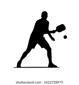 Pickleball Player silhueta vetor plano projeto de ilustração.