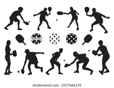 Pickleball-Player-Vektorgrafik für Print, Pickleball-Player-Clipart, Pickleball-Player-Vektorgrafik