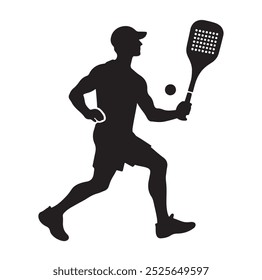 Pickleball Player vector silhouette illustration 