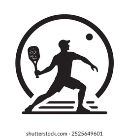 Pickleball Player vector silhouette illustration 