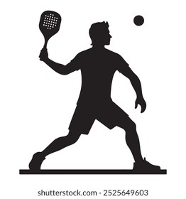 Pickleball Player vector silhouette illustration 