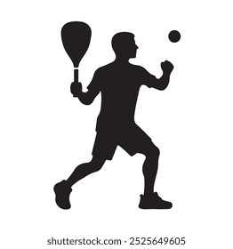 Pickleball Player vector silhouette illustration 