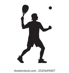 Pickleball Player vector silhouette illustration 