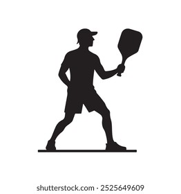 Pickleball Player vector silhouette illustration 