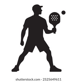 Pickleball Player vector silhouette illustration 