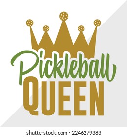 Ilustración de vectores imprimibles de Pickleball Queen SVG