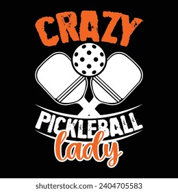 Pickleball quote typography t-shirt design illustrator