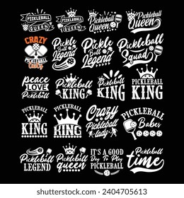 Pickleball quote typography t-shirt design illustrator