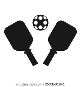 PICKLEBALL RACKET AND BALL SILHOUETTE