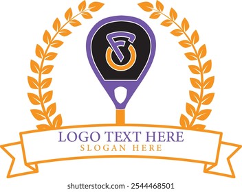 Raquete Pickleball silhueta paddle Logotipo vetor.