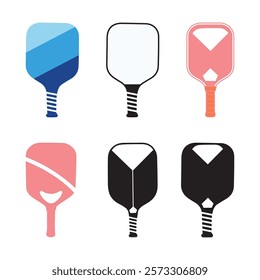 pickleball rackets set vector illustration

