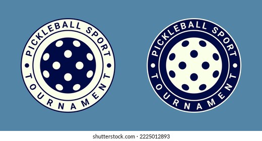 Pickleball round logo design. Vector illustration.