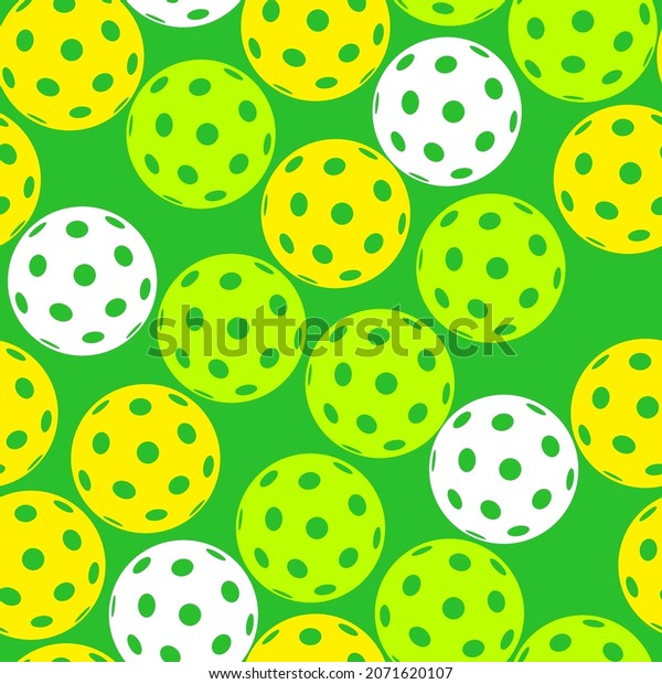 Pickleball Seamless Pattern Pickleball Balls On Stock Vector (Royalty