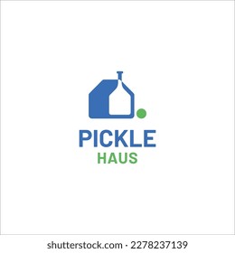 Pickleball shop logo or pickleball house with racket upside down