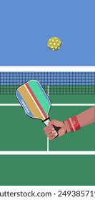 Pickleball sport background hand drawing