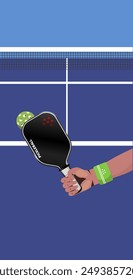 Pickleball sport background hand drawing