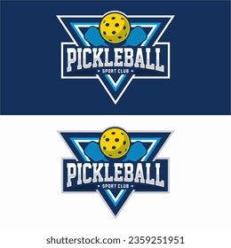 Pickleball sport logo design vector illustration